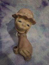 Vintage Japan Trixie Poppet Girl Figurine w/ Pink Outfit & Mini Planter, UCTCI picture