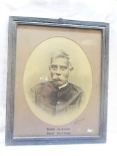 Antique Black & White Photograph Old Indian Man Died in 1940, Fashion Costumes. picture
