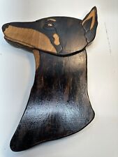 Doberman Pinscher Wooden Intarsia Wall Hanging Decor Hand Crafted Dog Head picture