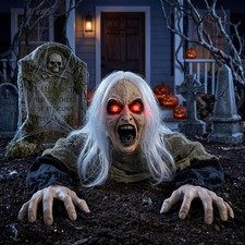 Crawling Zombie Graveyard Prop: Animated Halloween Decoration with Scary Sounds picture