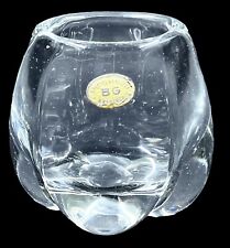 Rare Early Kosta Boda Ekeberga Miniature Vase Thick Crystal Flower Shape 3” picture