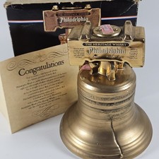 1976 Philadelphia Heritage Whiskey Liberty Bell 22K Gold Decanter with Box Empty picture