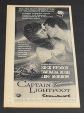 1955 Print Ad  Captain Lightfoot Movie Rock Hudson Barbara Rush Jeff Morrow Art picture