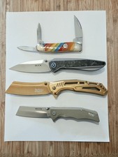 EDC Knife Lot. Bundle of 4. Modern And Traditional. Buck. Rough Ryder. Free Gift picture