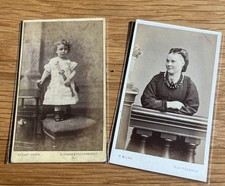 2 antique photos CDV little girl Glasgow woman Blairgowrie Scotland picture