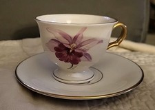 Pickard Palace Royale Tea Cup White Floral Gold Rim Set of 2 picture