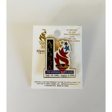 VINTAGE Official 1996 Atlanta GA Centennial Olympic Games Gold Lapel Pin picture