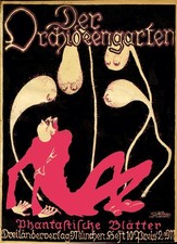 Der Orchideengarten Poster - Vintage German Fantasy Art c1920s - 24x36” 🌸 picture