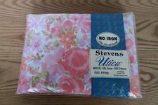 Vtg Steven's Utica Sheet Full Fitted Antoinette Watercolors Pinks NOS NRFP picture