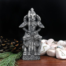 Odin Figurine - Stone Finish - Norse Asatru God Viking Rune Statue Dryad Design picture
