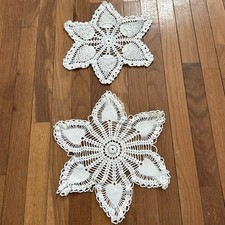 White Crochet Star Doilies picture