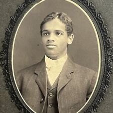 Antique Cabinet Card Photograph Handsome Black African American Man Baltimore MD picture