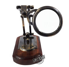 Vintage Brass Magnifying Glass Map Reader Magnifier Lens Office Study Desk Decor picture