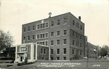 Holy Family Hospital Estherville IA Iowa old car RPPC pm 1949 Postcard picture