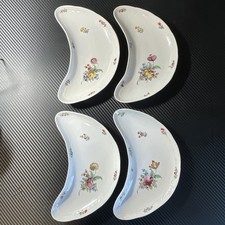 Nymphenburg Hand Painted Floral Salad / Bone Dishes 3768.865.6 Set of 4 picture