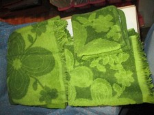 e. Vintage NOS Cannon Monticello Bath Towel Hand Towel and Washcloth  Greens picture