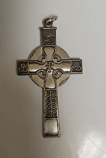 Chi Rho Large Christian Cross Pendant Vintage Metal picture