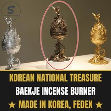 Baekje Gilt-Bronze Incense Burner Miniature Korean National Treasure Replica picture