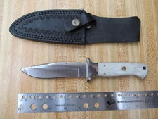 Custom Made Knife G10 Handles Mosaic Pins Leather Sheath picture