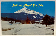 Soldier's Chapel Big Sky, Montana MT Vintage Postcard picture