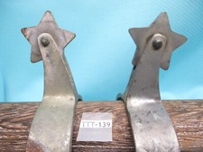 Rare Galvanized Maker Marked Vintage Made in Korea Horse Riding Spurs picture