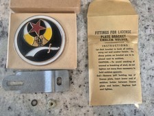 Vintage  Shriner’s Masonic Cast license Plate Tag Topper Nos picture