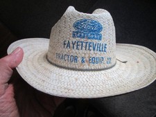 Vintage Ford Tractors Advertising Straw Hat 1960's Fayetteville Ohio Arkansas? picture