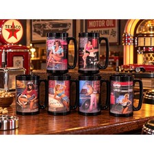 Vintage 1987 Snap-On Tools Pin-Up Calendar Girl Mugs Set of 6 Thermo-Serv picture