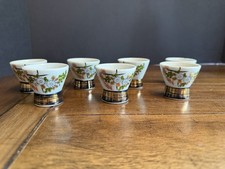 Vintage Kutani Ware Sake Cups Set of 7 Floral Gold Porcelain Japan Choko picture