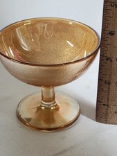  Lovely Imperial Marigold Sherbet Glazed Glasses In A Iridescent Crackle Design picture