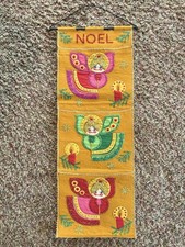Vtg 1974 Bucilla Angels of Peace Felt Christmas Card Holder Wall Hanging picture
