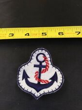 Vintage Sailing Anchor Patch Style Brooch Pin Pinback Button *115-D picture