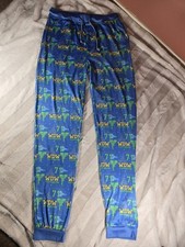 $44 NEW WDW Walt Disney World Logo Blue Castle Pajama Lounge Jogger Pants Small picture