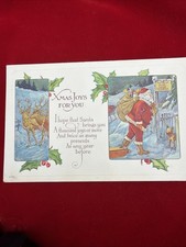 Gorgeous Antique Christmas Postcard Embossed Santa Reindeer picture
