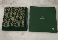 New ROLEX Scarf Green Beige with Case Handkerchief for Unisex Crown Logo picture