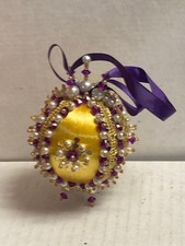 Beaded Satin Sequin Push Pin Ornament #1 picture