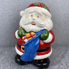 Vintage J.I.C. Ceramic Red Santa Claus Christmas Cookie Jar 12