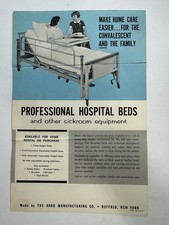 Vintage Hard Mfg Hospital Bed Medical Advertising Brochure Ephemera Buffalo NY picture
