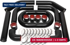 8PCS Universal Aluminum 3 Inch Intercooler Piping U-Pipe Black Kit & T-Bolt Clam picture
