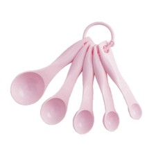 Set of 5 Plastic Measuring Spoons Pink 1g, 2.5g, 5g, 7.5g, 15g, picture