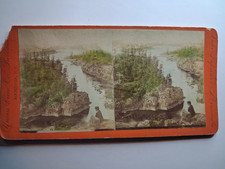 Stereoview Lake Superior Minnesota Union View Co Rochester Man on River Bank picture