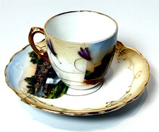 PLYMOUTH WI WISCONSIN Souvenir HIGH SCHOOL Porcelain TRINKET TEA CUP SAUCER picture