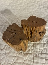 Vintage Wood  Log/Branch Salt & Pepper Shakers With Plugs picture