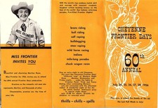 Cheyenne Frontier Days 60th Annual 1956 Cheyenne WY Vintage Travel Leaflet TB1 picture