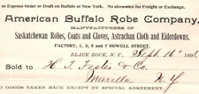 American Buffalo Robe Company Black Rock New York 1898 Antique Document Ephemera picture