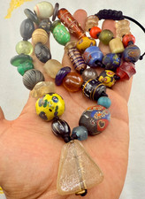 Antique  afghan-Mixed  Glass Bead Necklace – Mixed Ancient beads picture