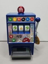 M&M's World Las Vegas Slot Machine Candy Dispenser, Blue. Still Has Tag. picture