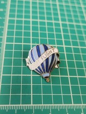 Vtg First Flight Hot Air Balloon Gold Tone Lapel Pin picture