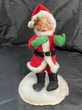 VTG 1989 Annalee  Santa Claus with Pipe in Felt Base picture