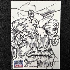 2011 Topps Star Wars Galaxy Tusken Raider Bantha Jerry Ma Sketch Card auto 1/1 picture